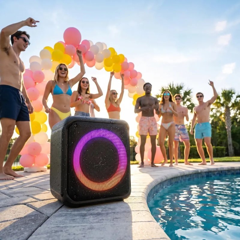 Caixa de Som Bluetooth Portátil 6,5 3000mAh Karaokê RGB