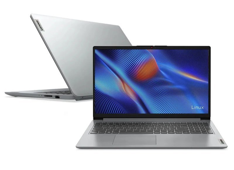 Notebook Lenovo Ideapad 1, AMD Ryzen 5 7520u, 8GB + 512GB, Linux 15, Cinza