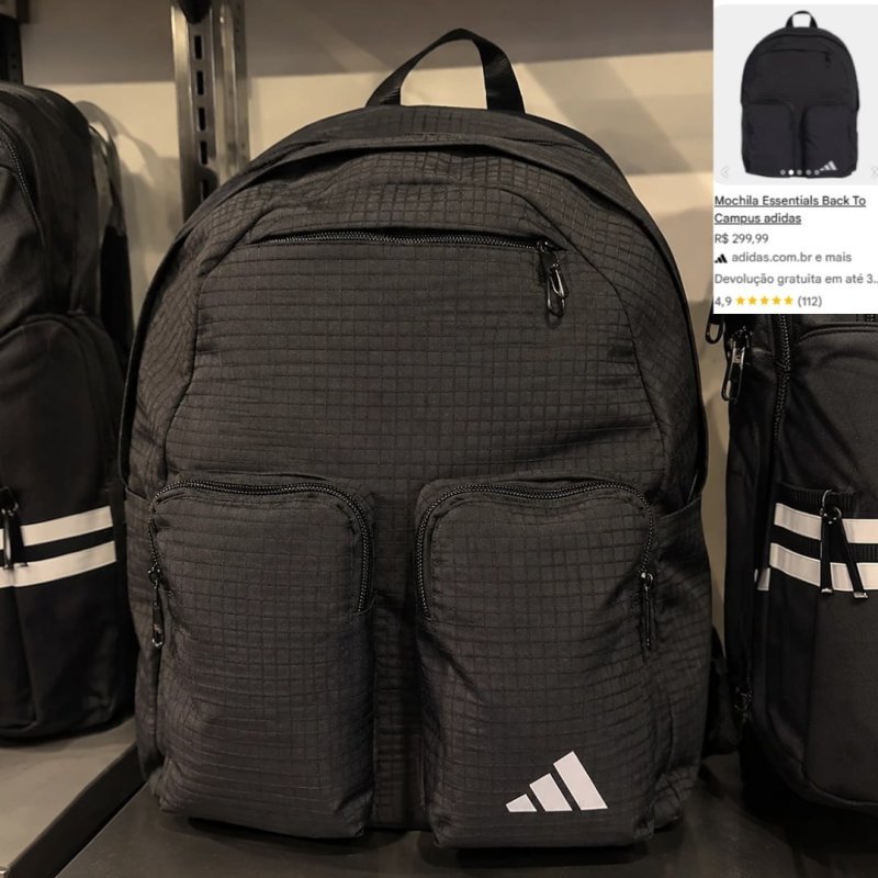 Mochila Back To Campus Essentials adidas Preto / Black / White