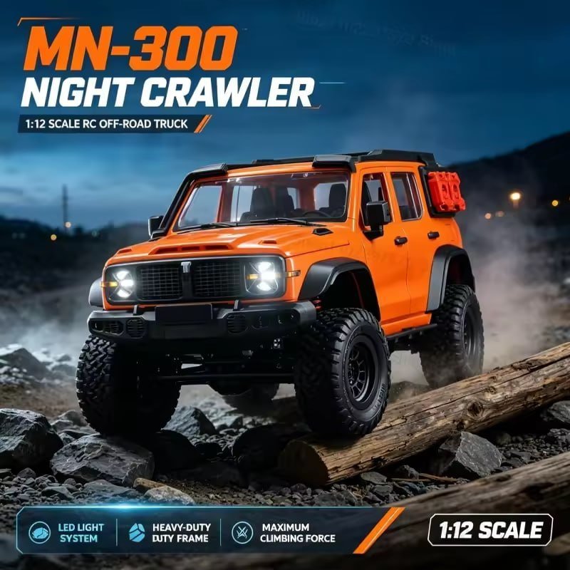 MN300 Crawler RC 1:12 4x4 Off-Road com Tração Integral