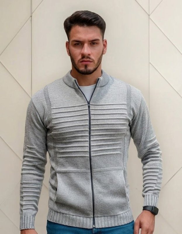 Jaqueta Masculina Zíper Bolsos Blusa De Frio Grossa Lã Trico (P ao GG)