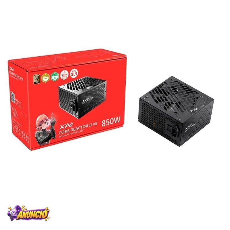 Fonte Xpg Core Reactor Ii Ve 850W 80 Plus Gold Modular Pfc Ativo Preto