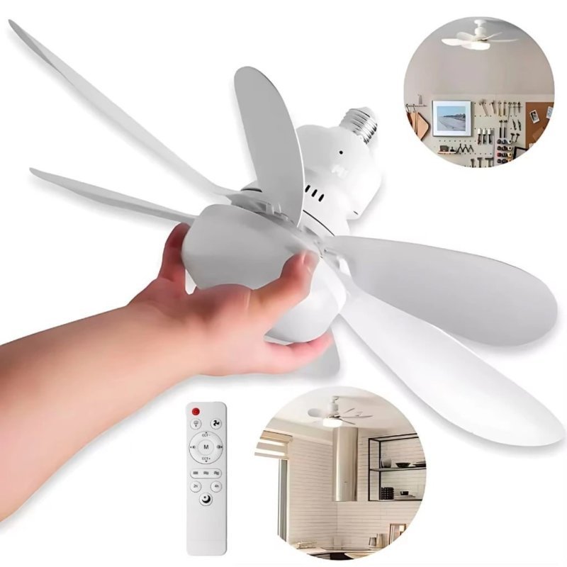 Ventilador Lâmpada De Teto Ajustável Baixo Ruído Controle Remoto Incluído Bivolt