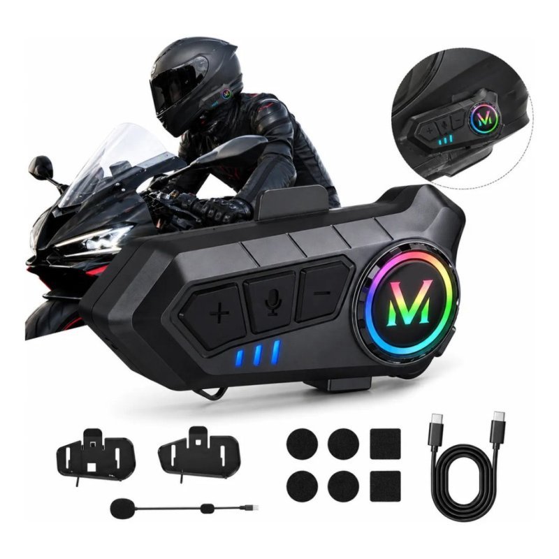 Intercomunicador Fone Capacete V6 Bluetooth Moto 1200m