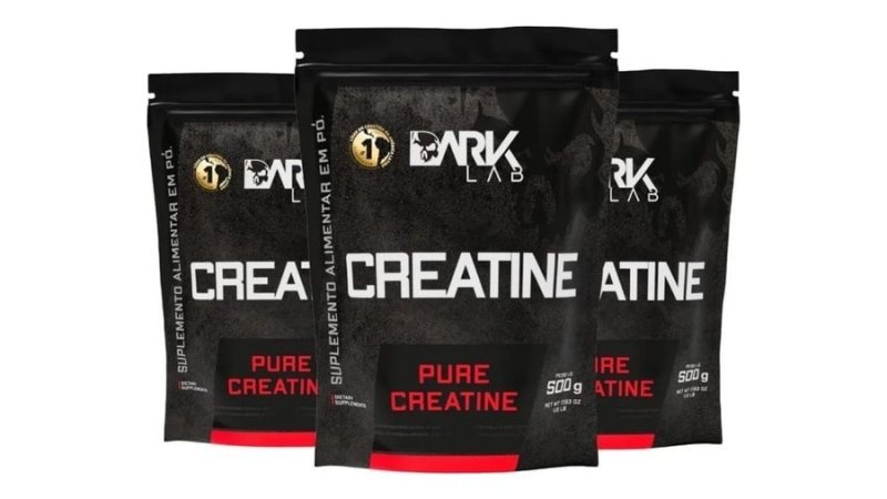 3x Creatina Monohidratada Pura 500g Dark Lab
