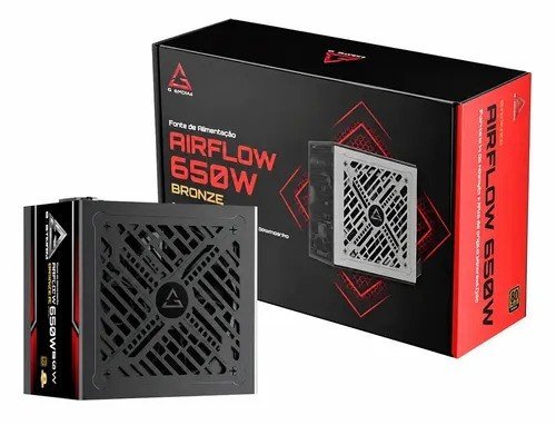 GSTORM - FONTE ATX 650W AIRFLOW 80 PLUS BRONZE C/CABO DE FORÇA