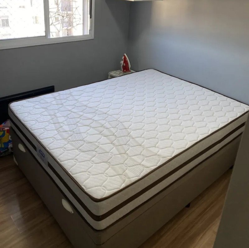Cama Box Baú Casal Colchão Gazin Molas
