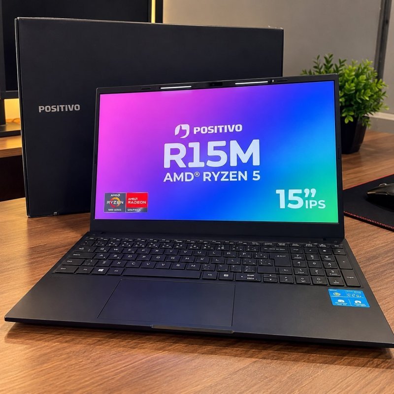 Notebook Positivo Vision R15M AMD Ryzen 5-5625U Linux 8GB RAM 256GB SSD Wi-Fi 6 Tela 15”