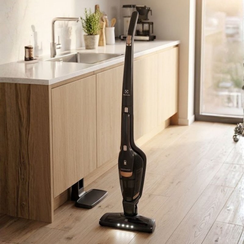 Aspirador de Pó Vertical Sem Fio Electrolux Ergorapido 2 em 1 Luz LED até 30 min Cinza (ERG24C)