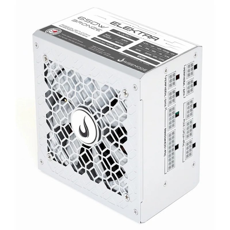 Fonte Gamer Rise Mode Elektra, 650W, Bronze, Full Modular, Pfc Ativo, Branco