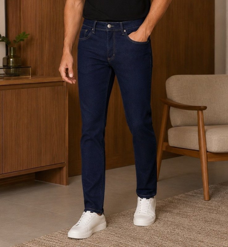 Calça Jeans Slim Blue Azul