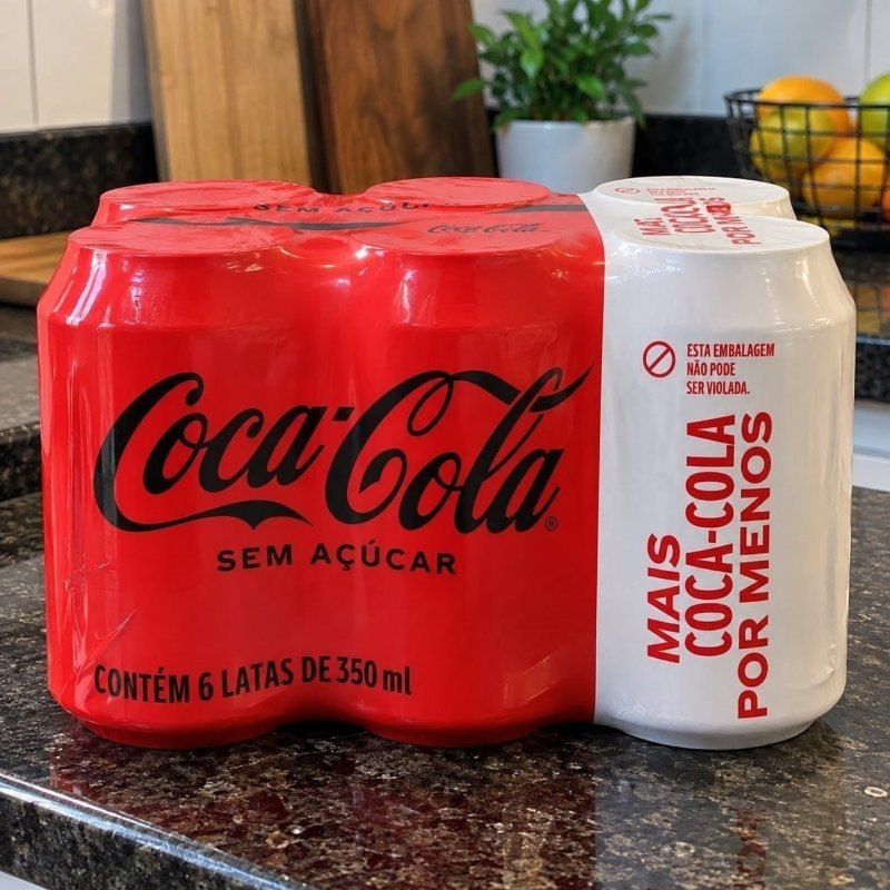 Pack de Coca-Cola sem Açúcar 350ml 6 unidades + Frete Grátis
