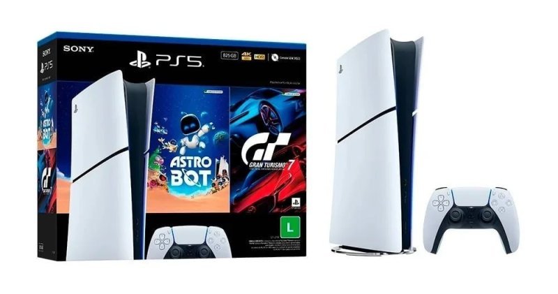 Console Sony PlayStation 5, SSD 825GB, Controle Sem Fio DualSense + 2 Jogos Digitais