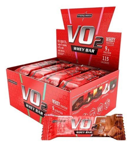 Suplemento Vo2 Whey Bar Chocolate 12 Unidades Integralmédica