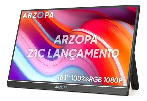 Monitor Portátil Ultra Slim Fino Ips Arzopa Z1c Gamer 16.1 Polegadas 1920x1080p Fhd Full Hd Lcd Hdr Áudio Estéreo