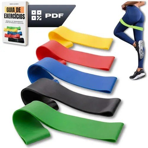 Kit 5 Faixa Elástica Super Mini Band Extensor Elástico Para Treino