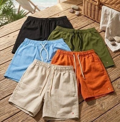 Shorts Linho Masculino Sandrini Casual Verão Confortável