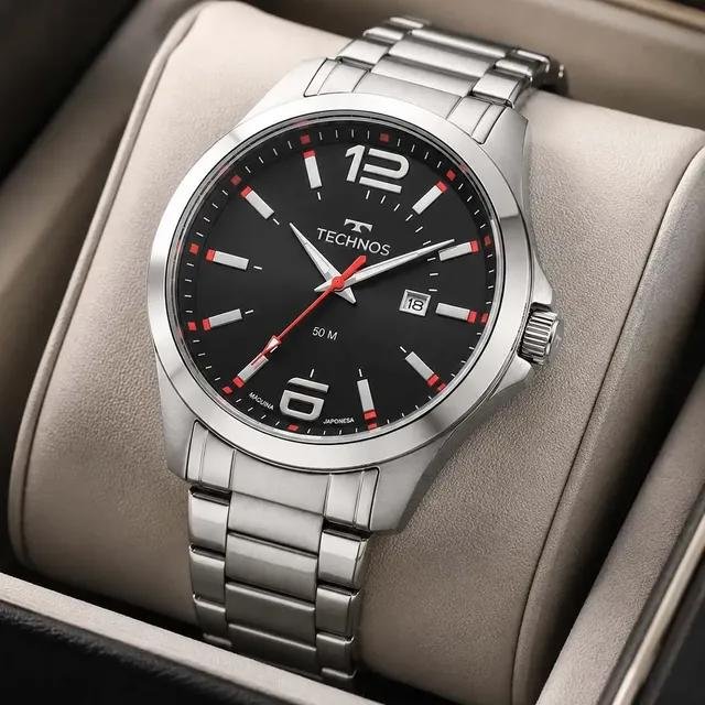 Relógio Masculino Technos Racer Grande 46 Milímetros Aço Inoxidável