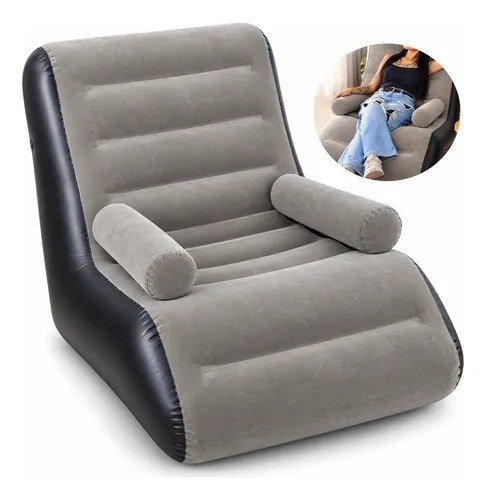 Sofá Poltrona Ultra Lounge Inflável Para Diversos Ambientes Marrom