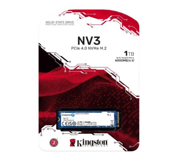SSD Kingston NV3 1TB M.2 2280 PCIe 4.0 NVMe 6000 MB/s