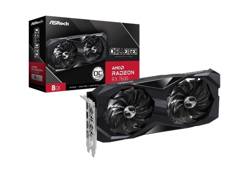 Placa de Vídeo ASRock Radeon RX 7600 Challenger OC, 8GB, GDDR6, Preto