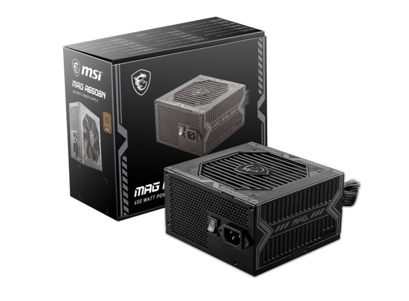 Fonte de Alimentação MSI MAG A650BN - 650W, 80 Plus, Bronze, PFC Ativo