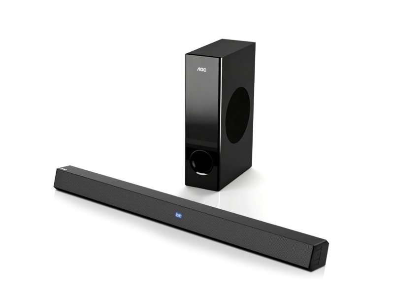 AOC ACS3410 Soundbar 2.1 Canais Home Theater - 3D Surround 360°, 85W, Subwoofer Incluso + Controle Remoto, Bluetooth+HDMI, Compatível com Diversos Dispositivos