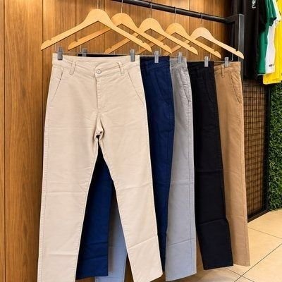 Kit 3 Calças Masculinas Social Alfaiataria Sarja Lycra Chino (38 ao 48)