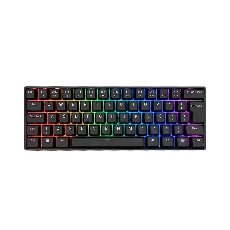 Teclado Mecânico Akko 3061S Preto ABNT2 Switch Rosa RGB