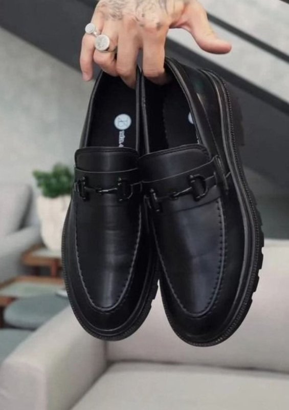 Sapato Social Masculino Mocassim Adulto Tratorado Moderno