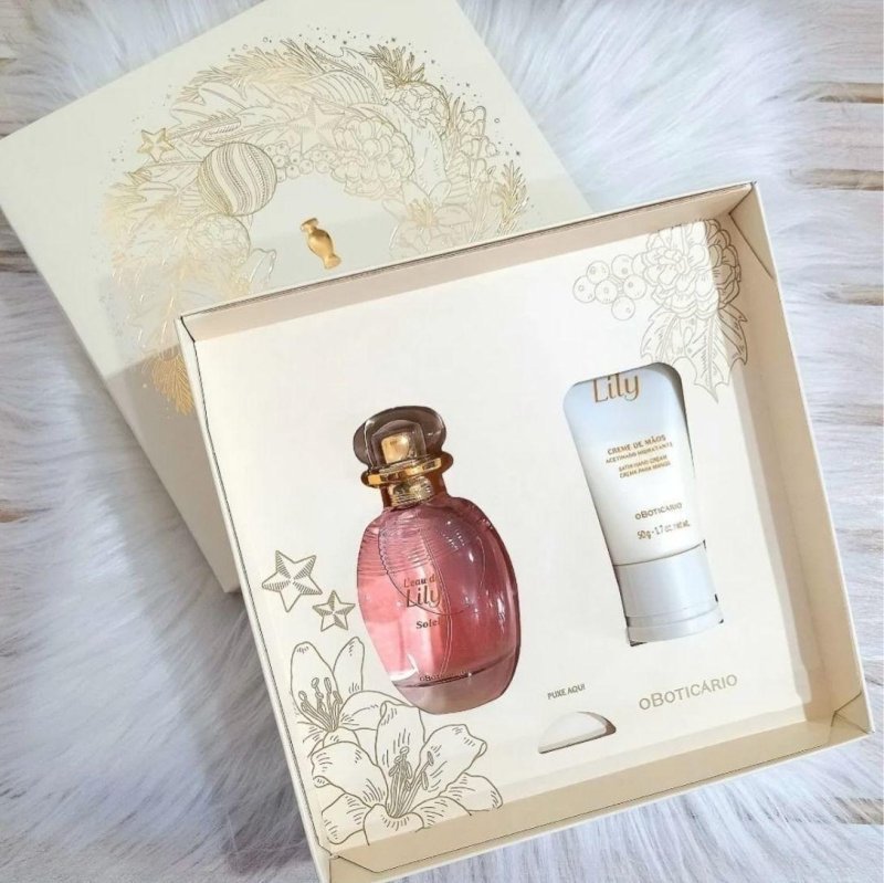 Kit Boticário Lily Soleil - Perfume 75ml + Creme de Mãos 50g + Frete Grátis