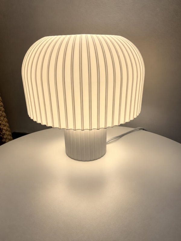 Abajur Luminária De Mesa Cogumelo Kaela Branco C/ Lampada