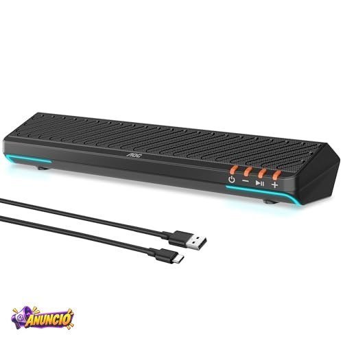 AOC ACS3640 Caixa de Som para PC Gamer 10W RMS, Iluminação RGB