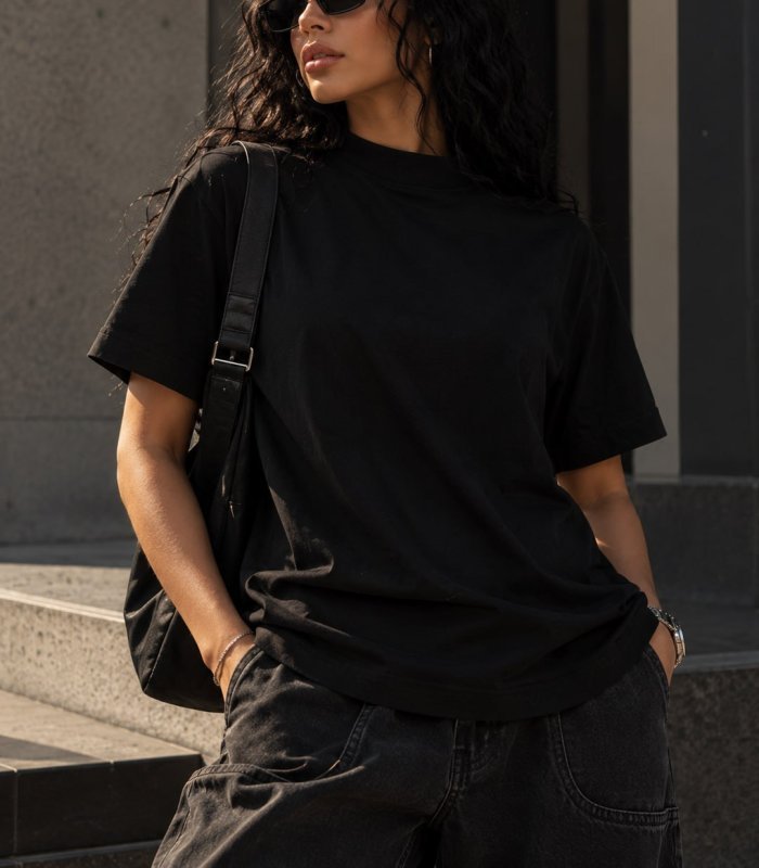 Blusa Feminina Algodão Gola Alta Manga