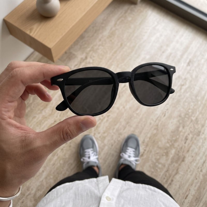 Óculos De Sol Hexagonal Masculino Premium Uv400 Flexível Preto