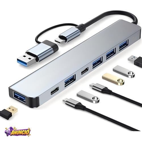 Hub USB-C 3.0 Extensor Adaptador 7 Em 1 Multiportas 5Gbps Notebook MacBook