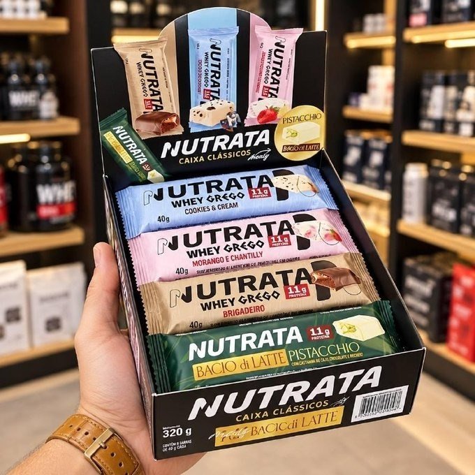 Display Misto Barra De Proteína Nutrata Com 8 Und + Frete Grátis