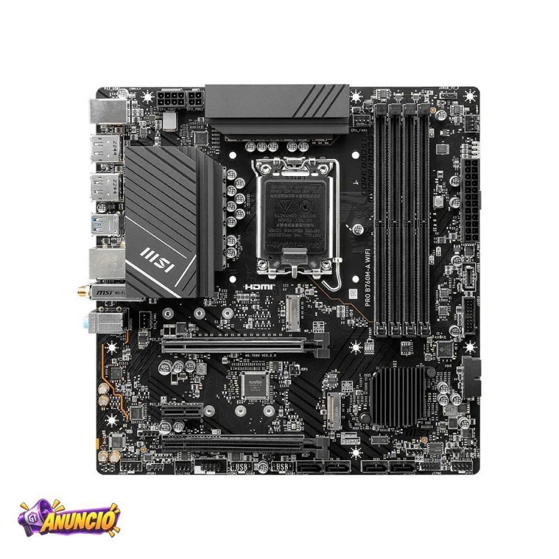 Placa Mãe Msi Pro B760M A Wifi Intel Lga 1700 Micro Atx Ddr5 Wi Fi