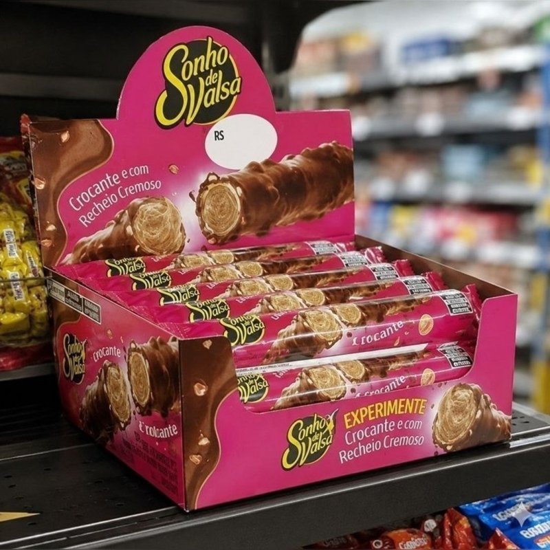 15 Unidades Stick Wafer Recheado Sonho de Valsa Sabor Chocolate 25g