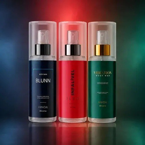 Kit Body Splash Masculino Vibration + Blunn + Infalível Fero