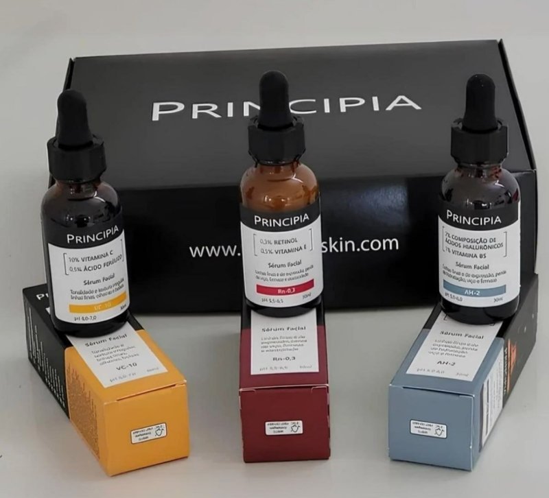 Principia Kit C/3 Séruns Vitamina C + Retinol + Hialurônicos