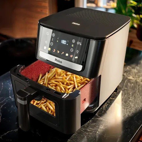 Air Fryer Philco 6,5L Visor Glass e Redstone 1700W PAF65A 127v + Frete Grátis
