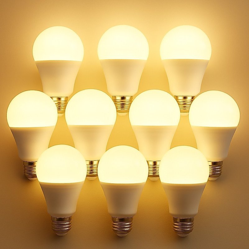 Kit 10 Lâmpada Led Bulbo 9w 3000k Branco Quente Bivolt