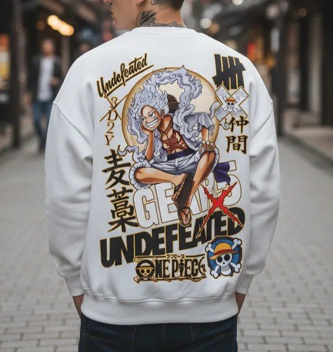 Moletom One Piece Luffy Gear 5 Anime Gola Careca Undefeated - 4 cores + Frete Grátis