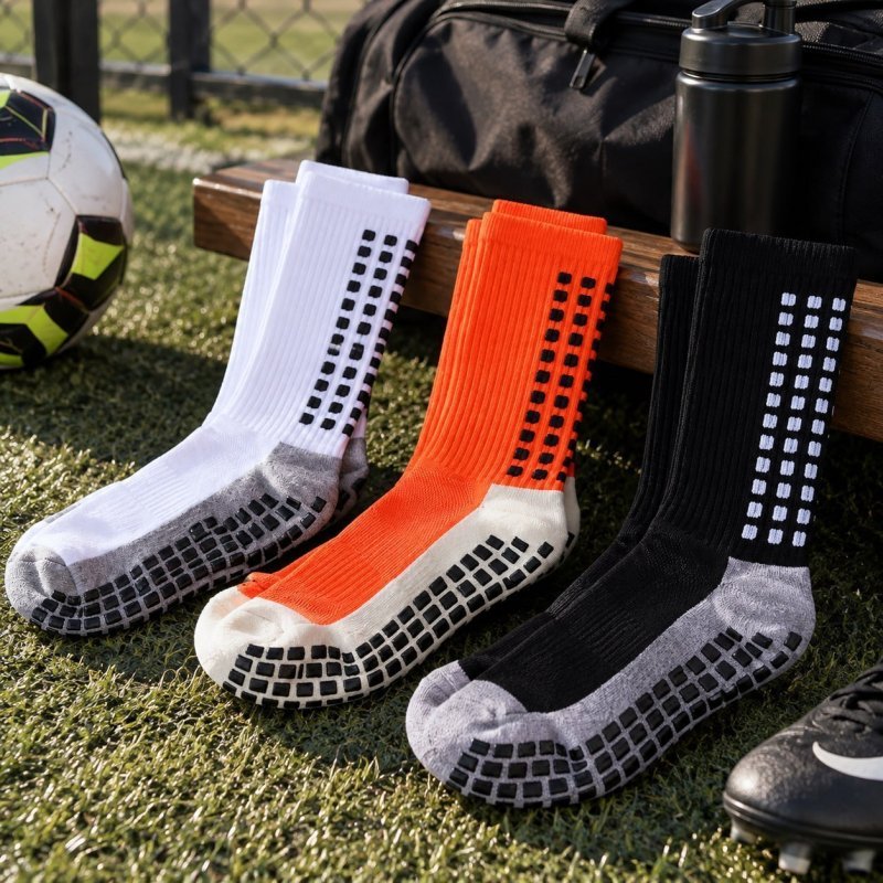 Kit 3 Pares Meia Antiderrapante Esportiva Futebol Treino Pro