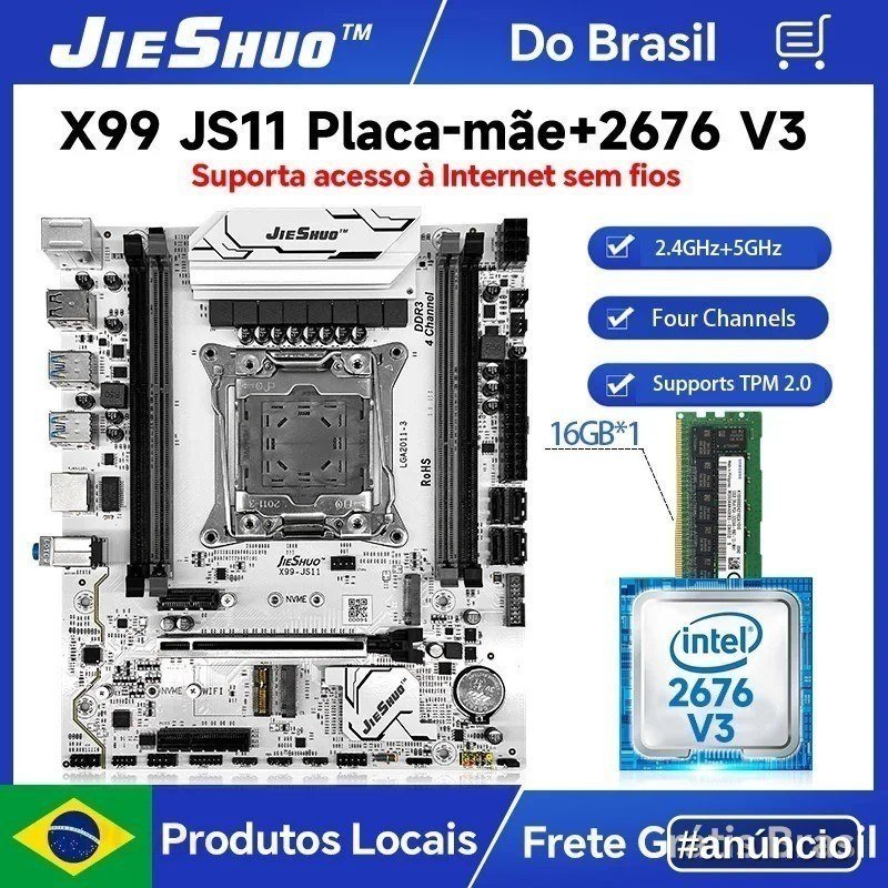 Kit X99 JIESHUO JS11 ARGB + Xeon 2676 V3 + 16GB DDR3