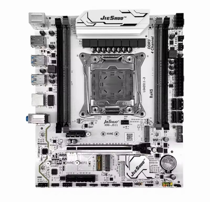 Placa mãe JIESHUO X99 JS11 ARGB DDR3, C612, Quad Channel, Secure Boot, TPM 2.0 MSI 14pin