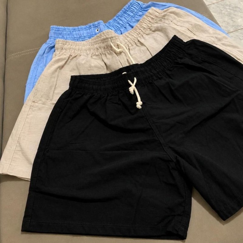Kit 3 Shorts Bermuda Linho (P ao XG)