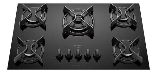 Cooktop 5 Bocas Dako Supreme Com Tripla Chama Preto Bivolt