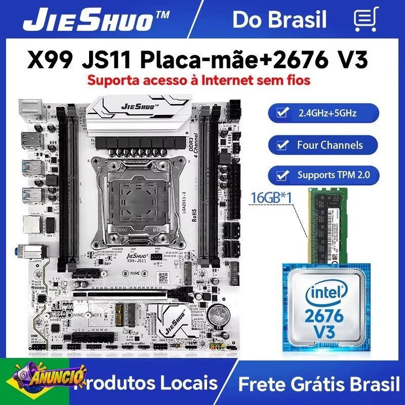 Placa mãe JIESHUO X99 JS11 ARGB DDR3